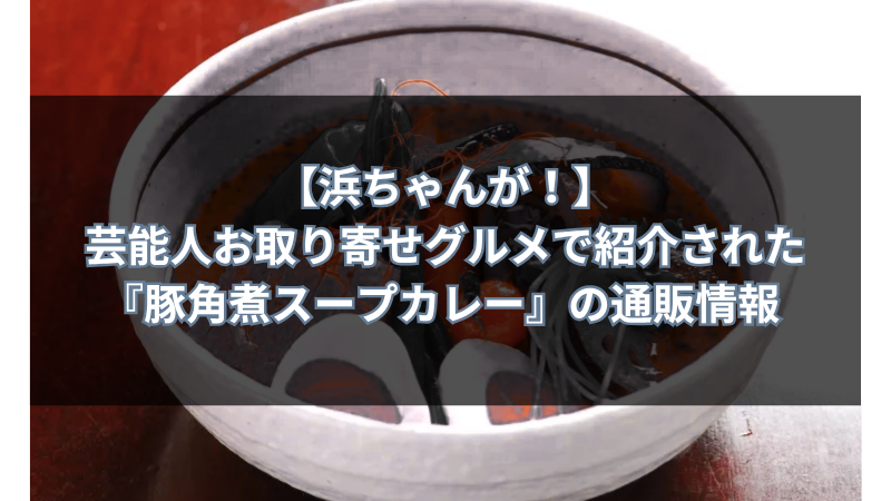 【浜ちゃんが！】芸能人お取り寄せグルメで紹介された『豚角煮スープカレー』の通販情報
